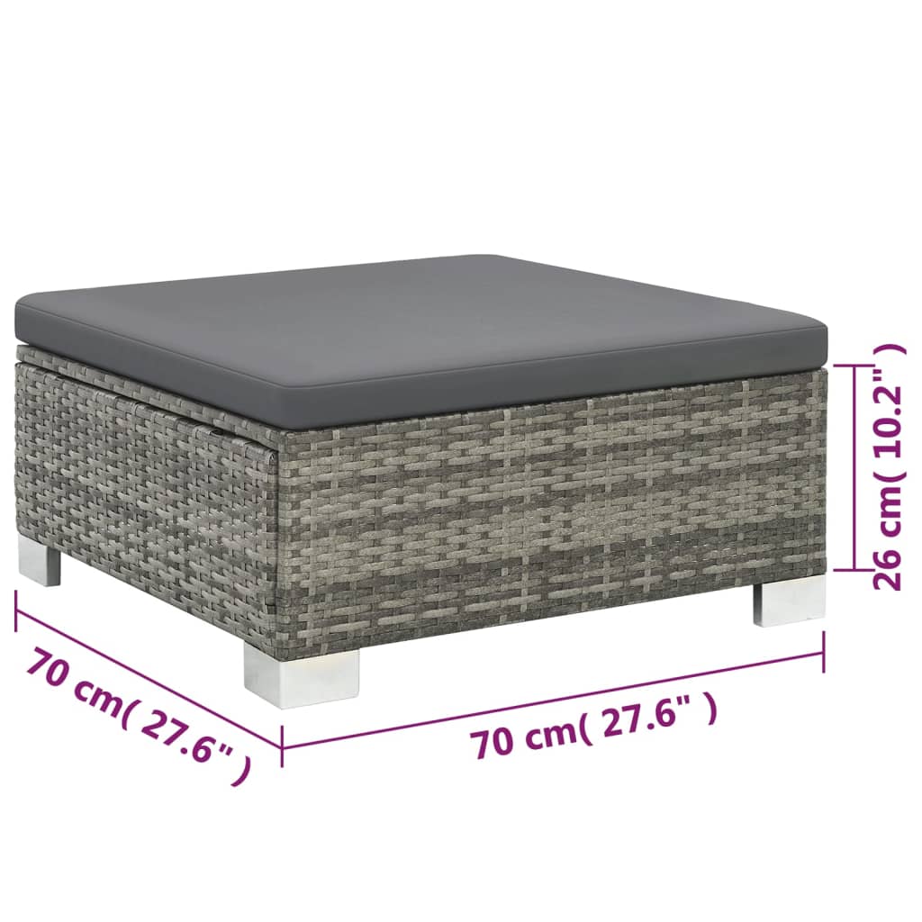10-delige Loungeset met kussens poly rattan grijs is nu te koop bij PeponiXL, paradijselijk wonen!