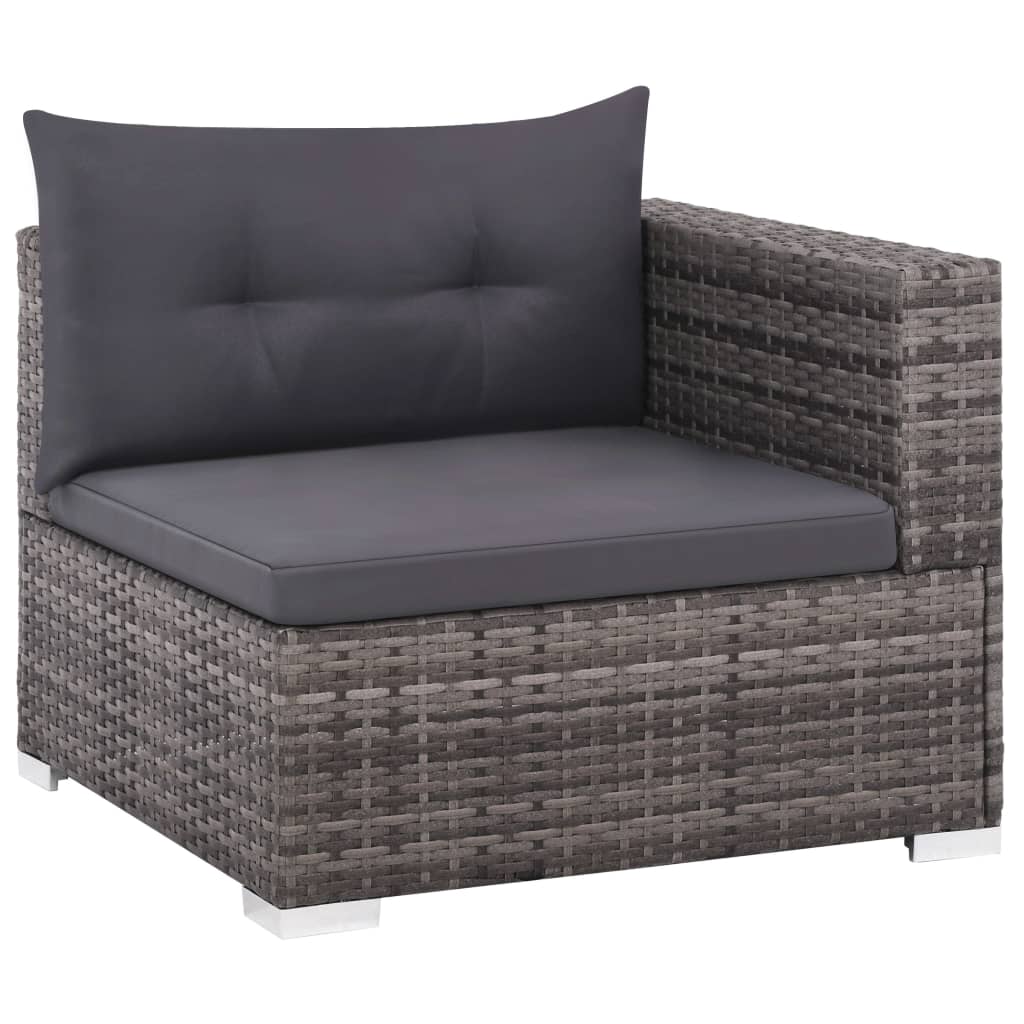 3-delige Loungeset met kussens poly rattan grijs is nu te koop bij PeponiXL, paradijselijk wonen!