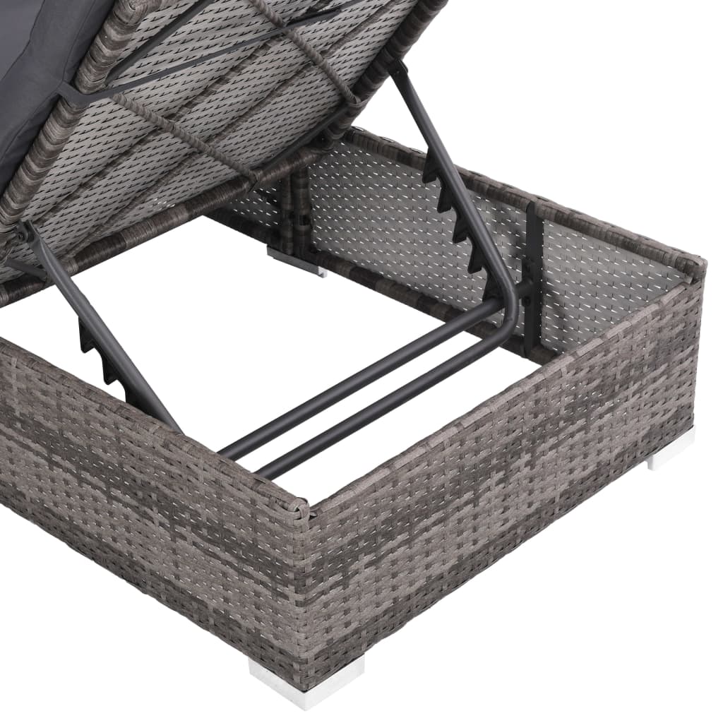 3-delige Loungeset met kussens poly rattan grijs is nu te koop bij PeponiXL, paradijselijk wonen!