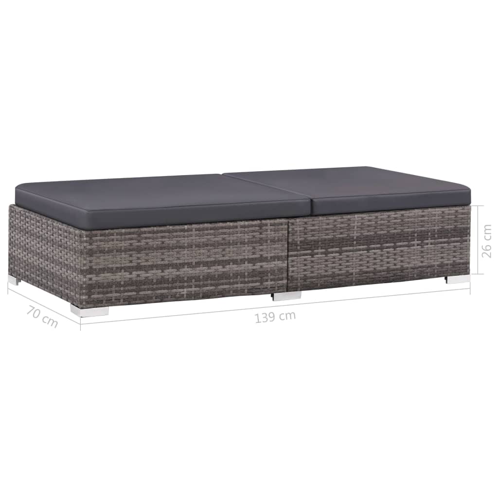 3-delige Loungeset met kussens poly rattan grijs is nu te koop bij PeponiXL, paradijselijk wonen!