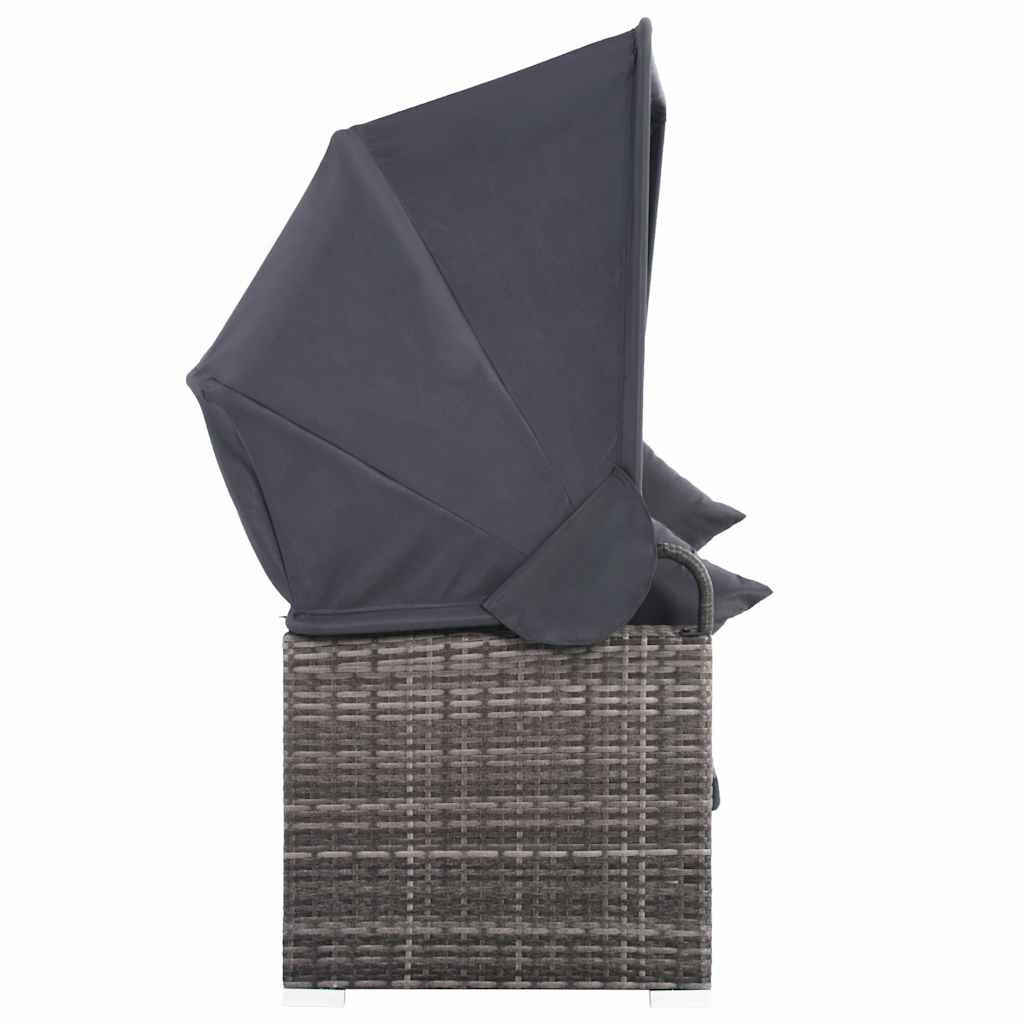 7-delige Loungeset met kussens poly rattan grijs is nu te koop bij PeponiXL, paradijselijk wonen!