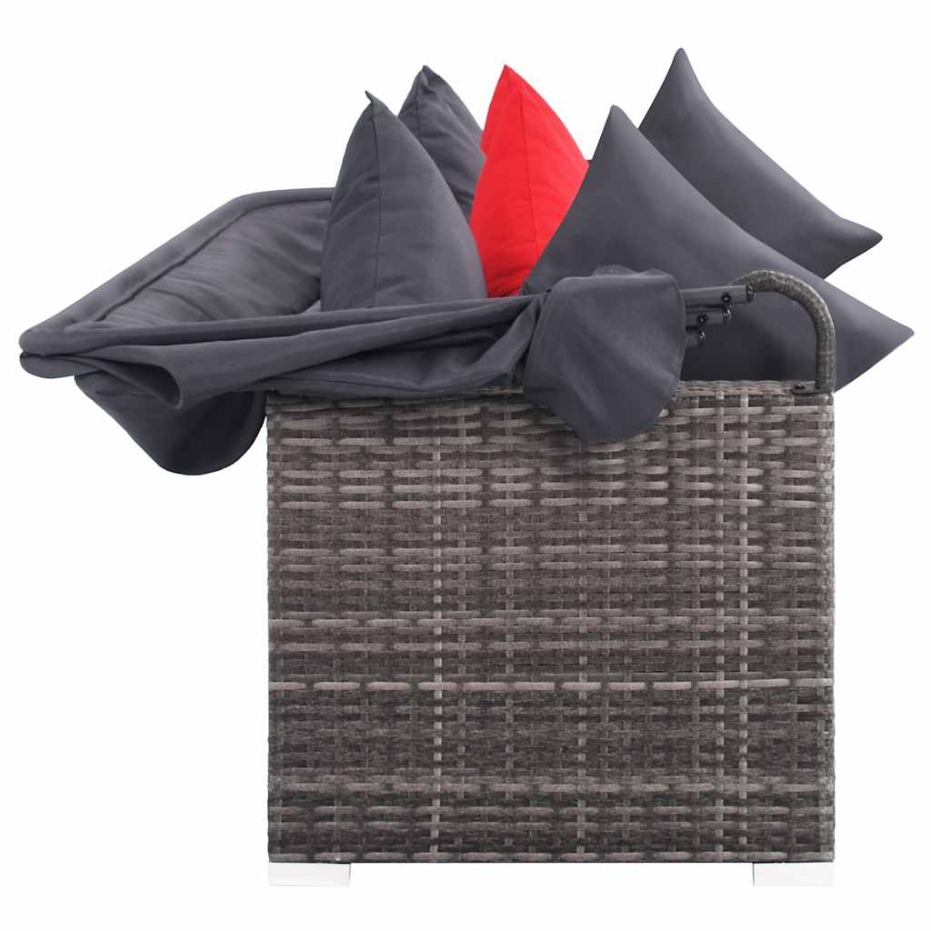 7-delige Loungeset met kussens poly rattan grijs is nu te koop bij PeponiXL, paradijselijk wonen!