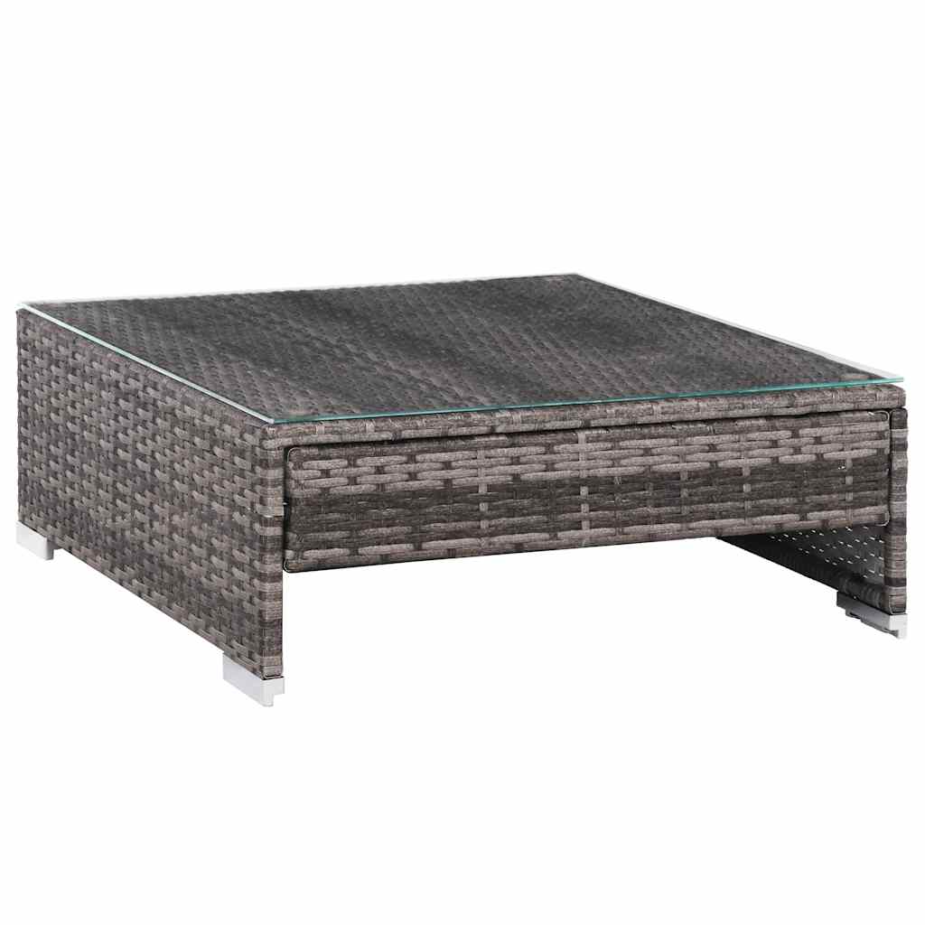 7-delige Loungeset met kussens poly rattan grijs is nu te koop bij PeponiXL, paradijselijk wonen!