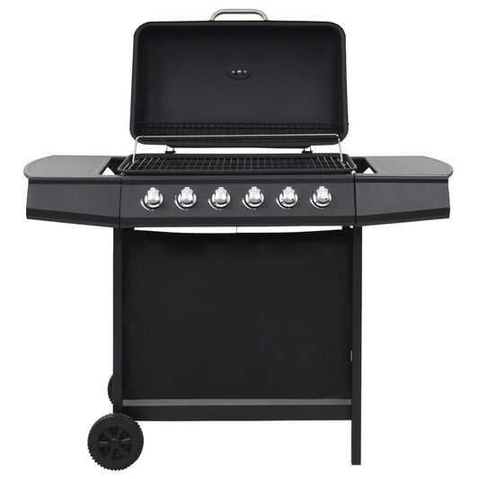 Gasbarbecue met 6 kookzones staal zwart is nu te koop bij PeponiXL, paradijselijk wonen!