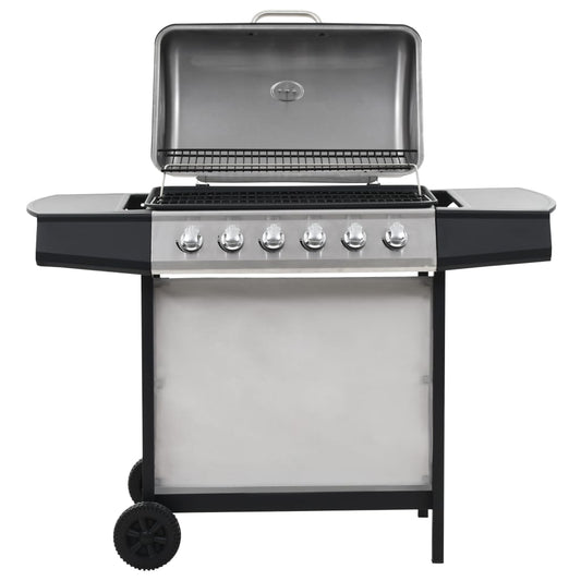 Gasbarbecue met 6 kookzones roestvrij staal zilverkleurig is nu te koop bij PeponiXL, paradijselijk wonen!