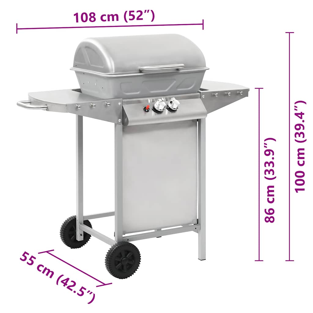 Gasbarbecue en grill met 2 kookzones roestvrij staal zilver is nu te koop bij PeponiXL, paradijselijk wonen!