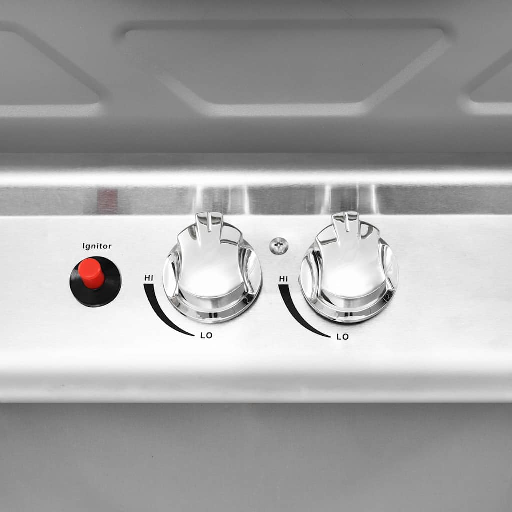 Gasbarbecue en grill met 2 kookzones roestvrij staal zilver is nu te koop bij PeponiXL, paradijselijk wonen!