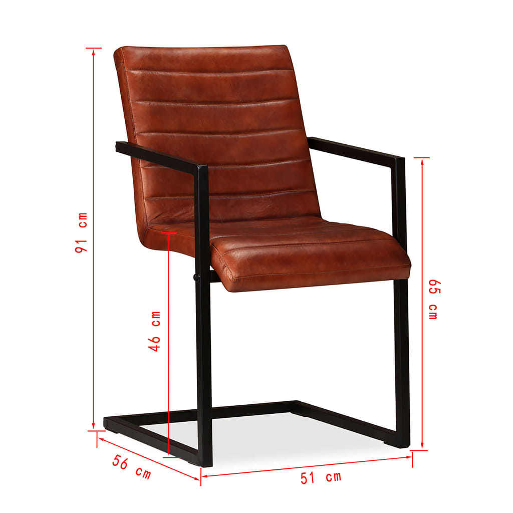 Eetkamerstoelen 6 st echt leer bruin is nu te koop bij PeponiXL, paradijselijk wonen!