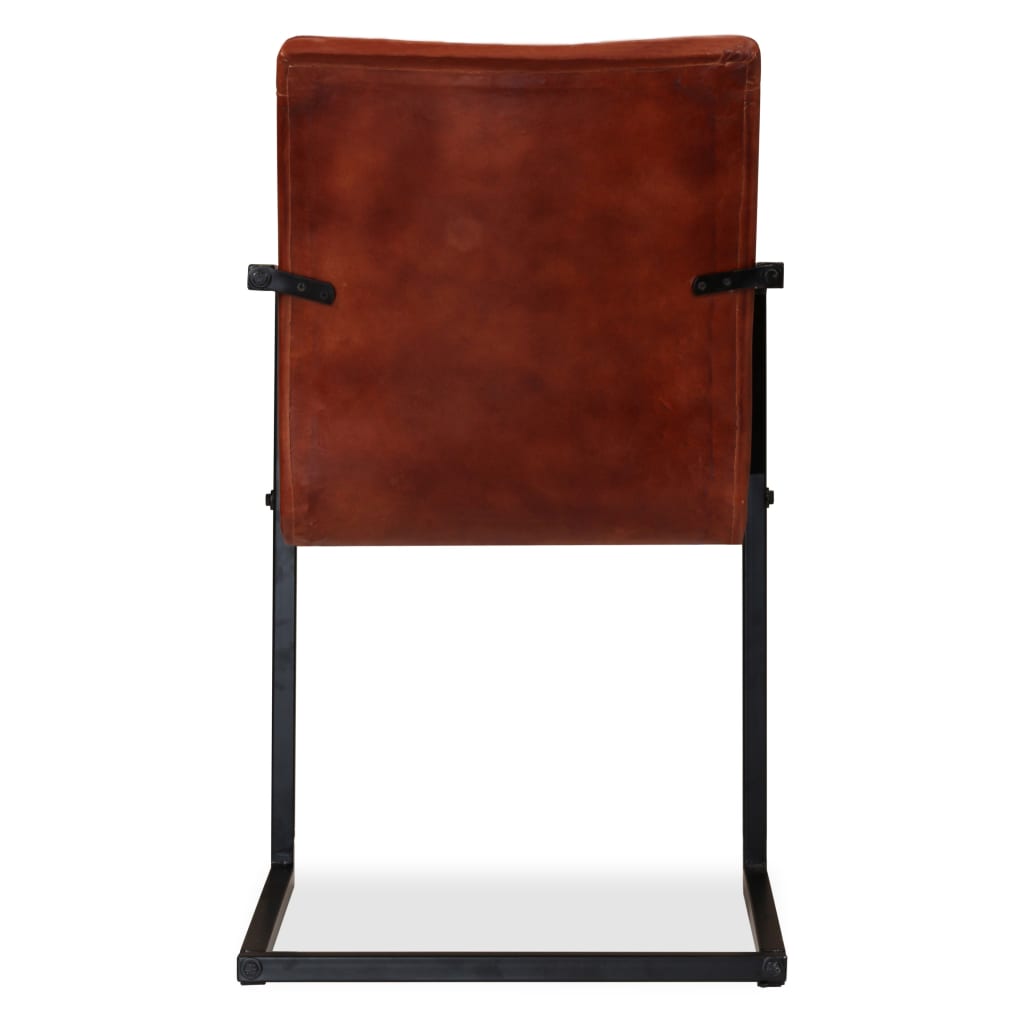 Eetkamerstoelen 6 st echt leer bruin is nu te koop bij PeponiXL, paradijselijk wonen!