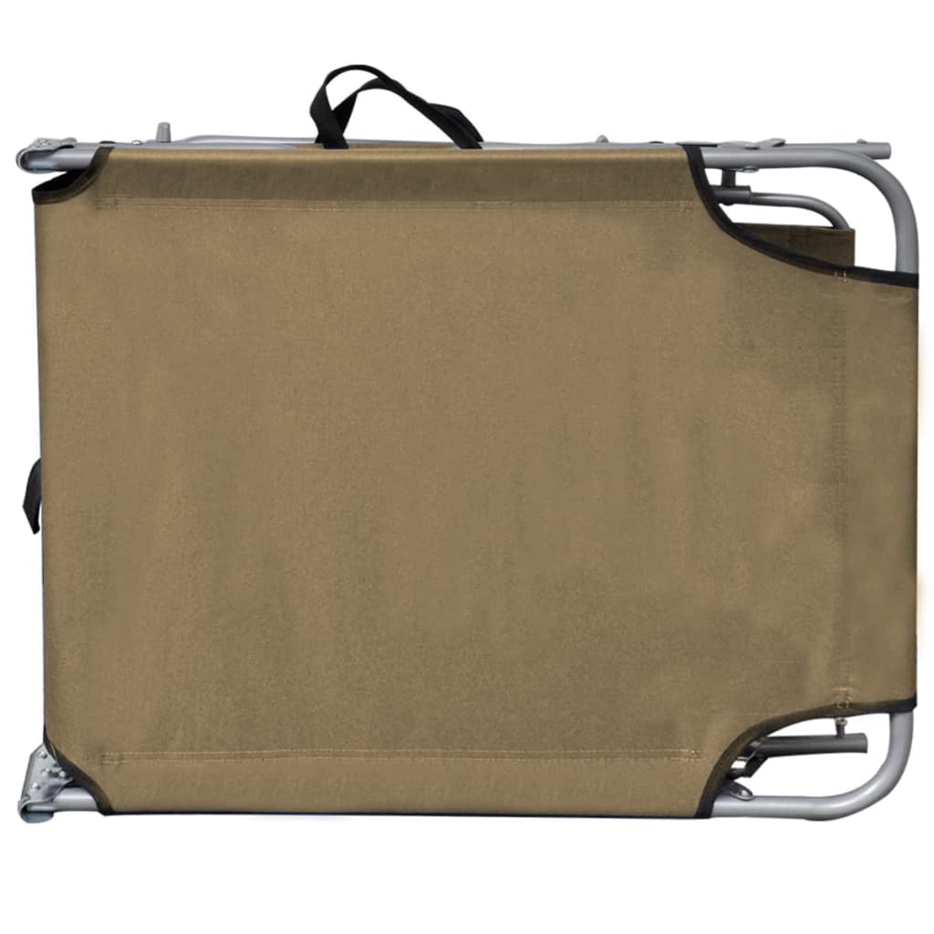 Ligbed met luifel inklapbaar staal taupe is nu te koop bij PeponiXL, paradijselijk wonen!