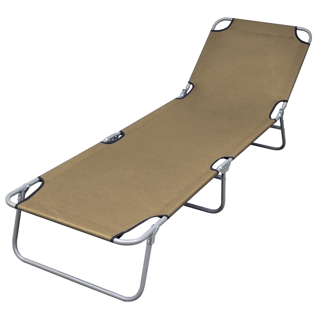 Ligbed inklapbaar met verstelbare rugleuning taupe is nu te koop bij PeponiXL, paradijselijk wonen!