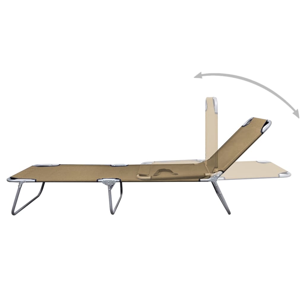 Ligbed inklapbaar met verstelbare rugleuning taupe is nu te koop bij PeponiXL, paradijselijk wonen!