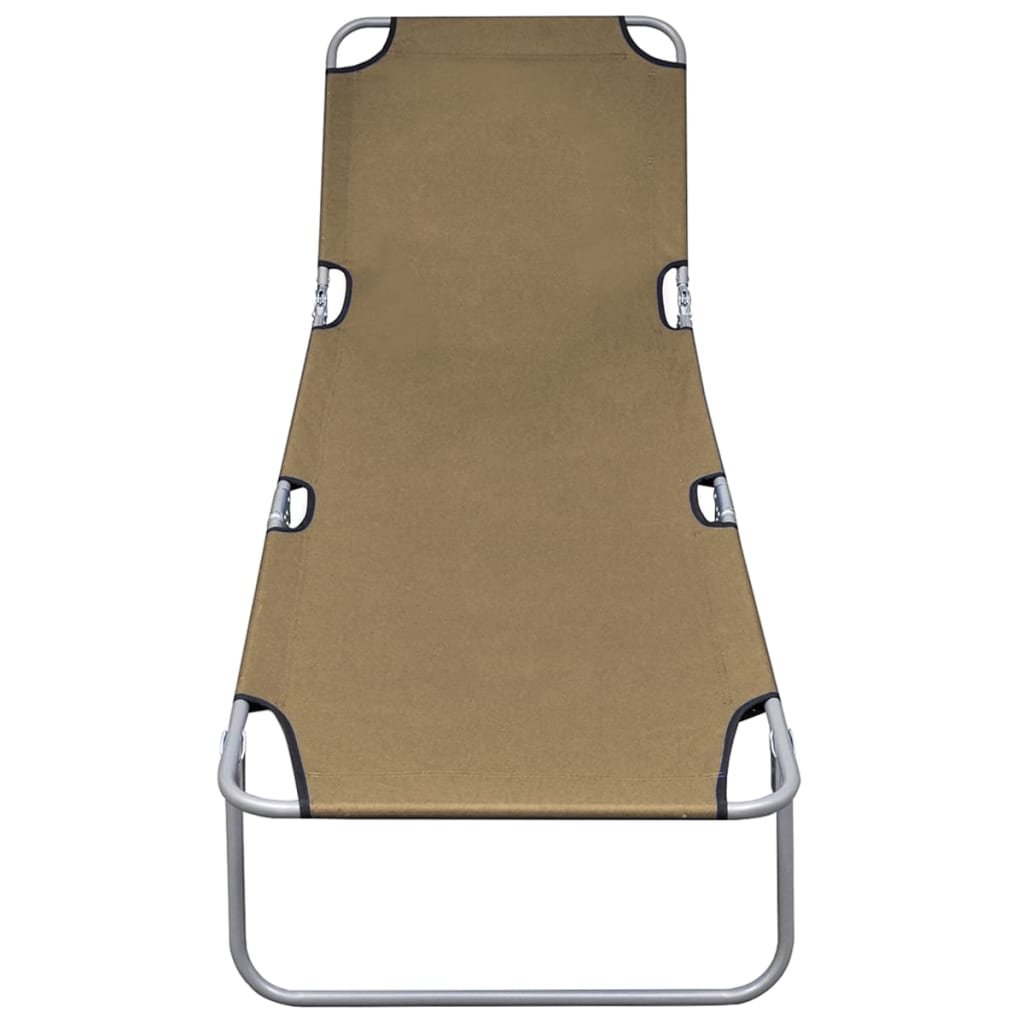Ligbed inklapbaar met verstelbare rugleuning taupe is nu te koop bij PeponiXL, paradijselijk wonen!