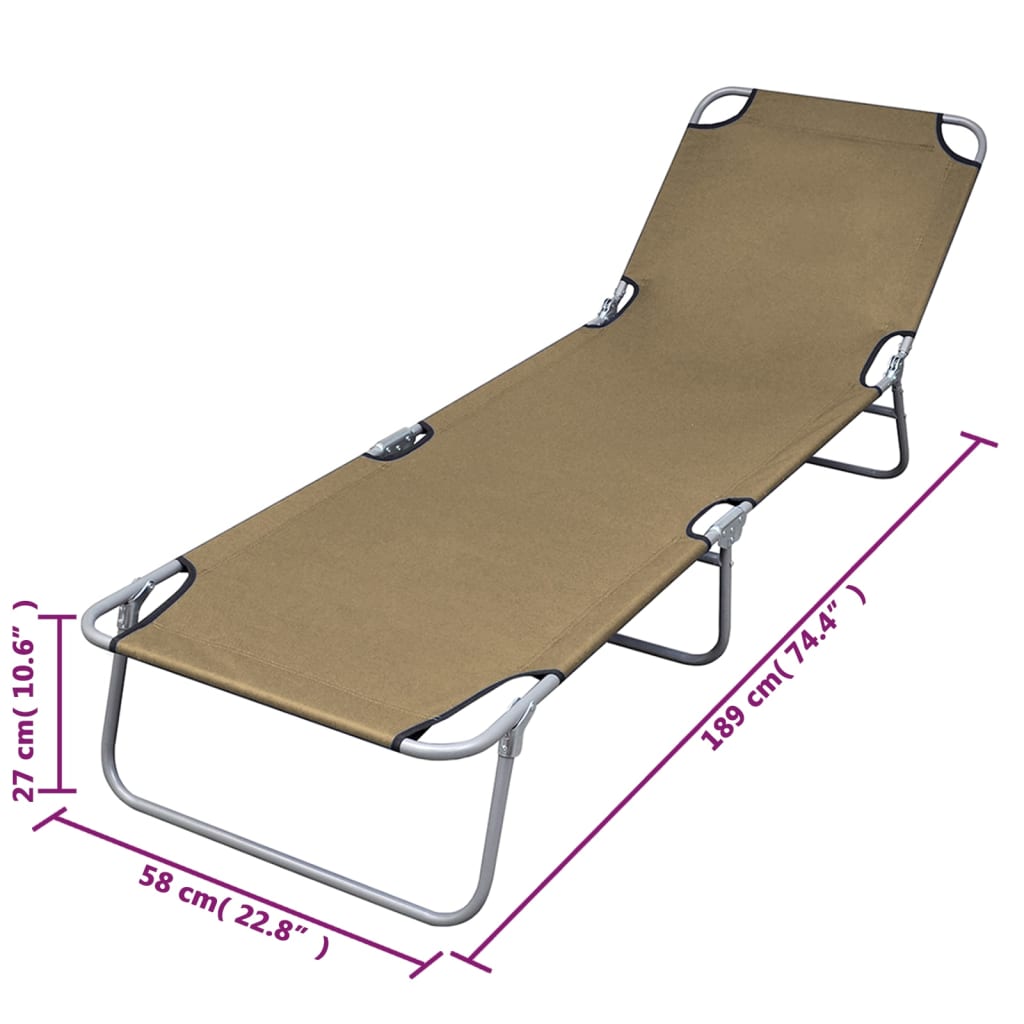 Ligbed inklapbaar met verstelbare rugleuning taupe is nu te koop bij PeponiXL, paradijselijk wonen!