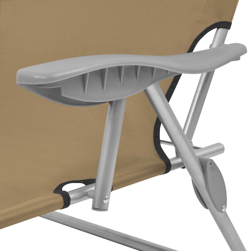 Ligbed met luifel inklapbaar staal taupe is nu te koop bij PeponiXL, paradijselijk wonen!