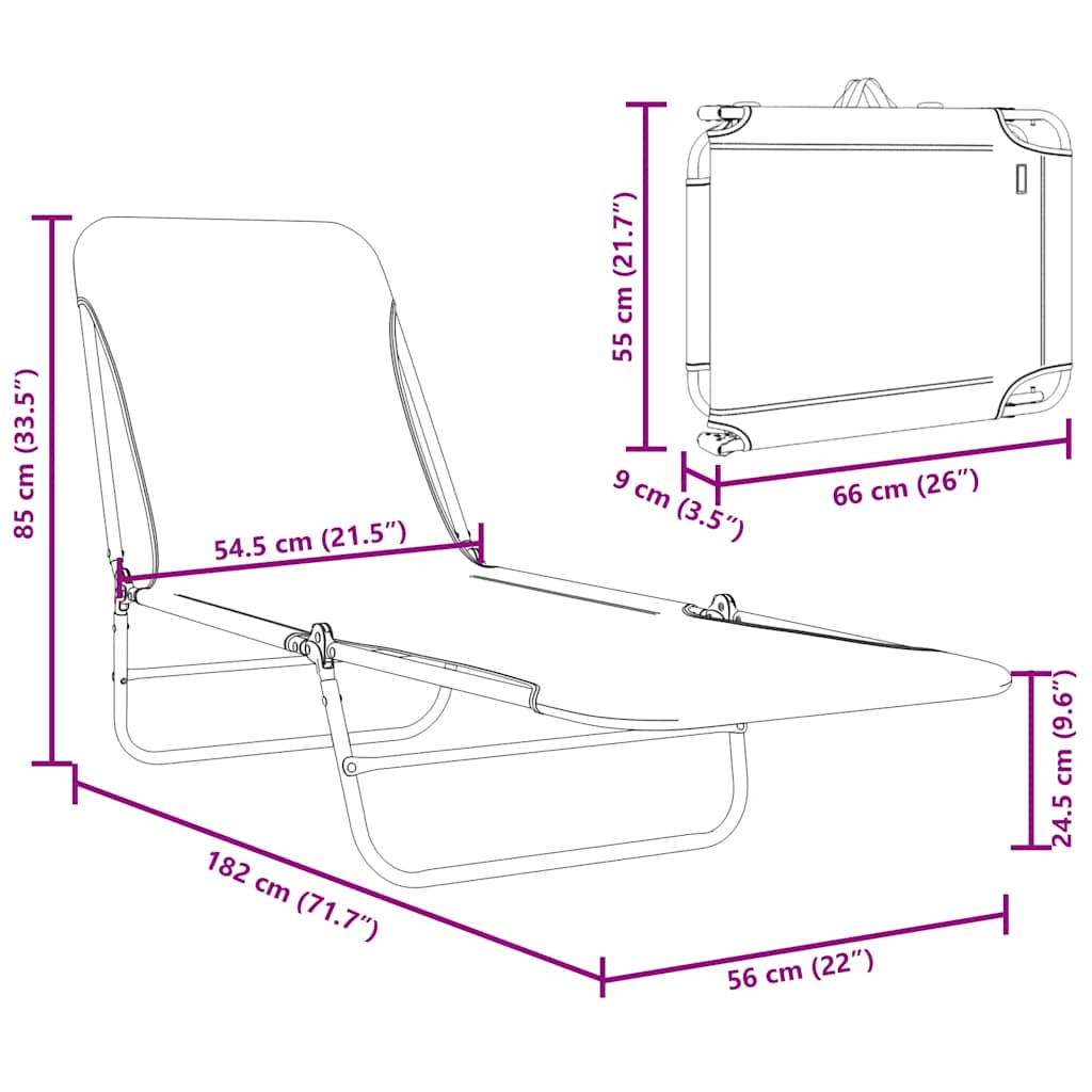 Ligbedden inklapbaar 2 st staal en stof blauw is nu te koop bij PeponiXL, paradijselijk wonen!