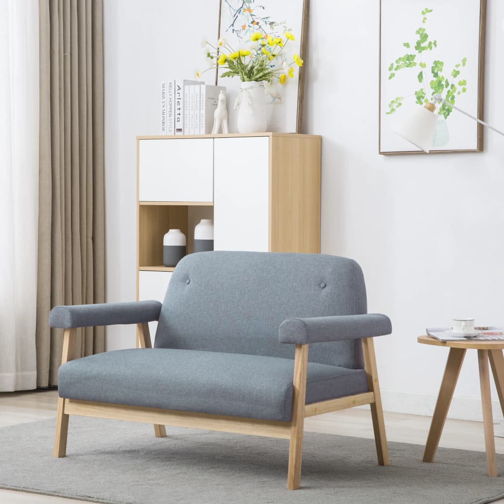 Tweezitsbank stof lichtgrijs is nu te koop bij PeponiXL, paradijselijk wonen!