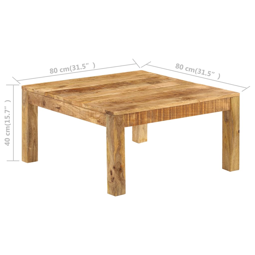 Salontafel 80x80x40 cm massief mangohout is nu te koop bij PeponiXL, paradijselijk wonen!