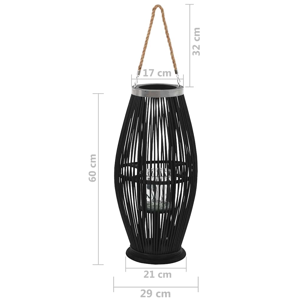 Lantaarnhouder hangend 60 cm bamboe zwart is nu te koop bij PeponiXL, paradijselijk wonen!
