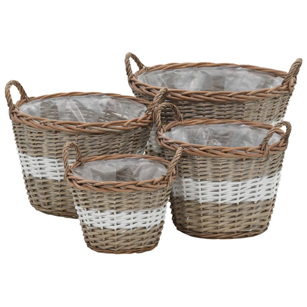 Plantenbakken verhoogd 4 st wicker met PE-voering is nu te koop bij PeponiXL, paradijselijk wonen!