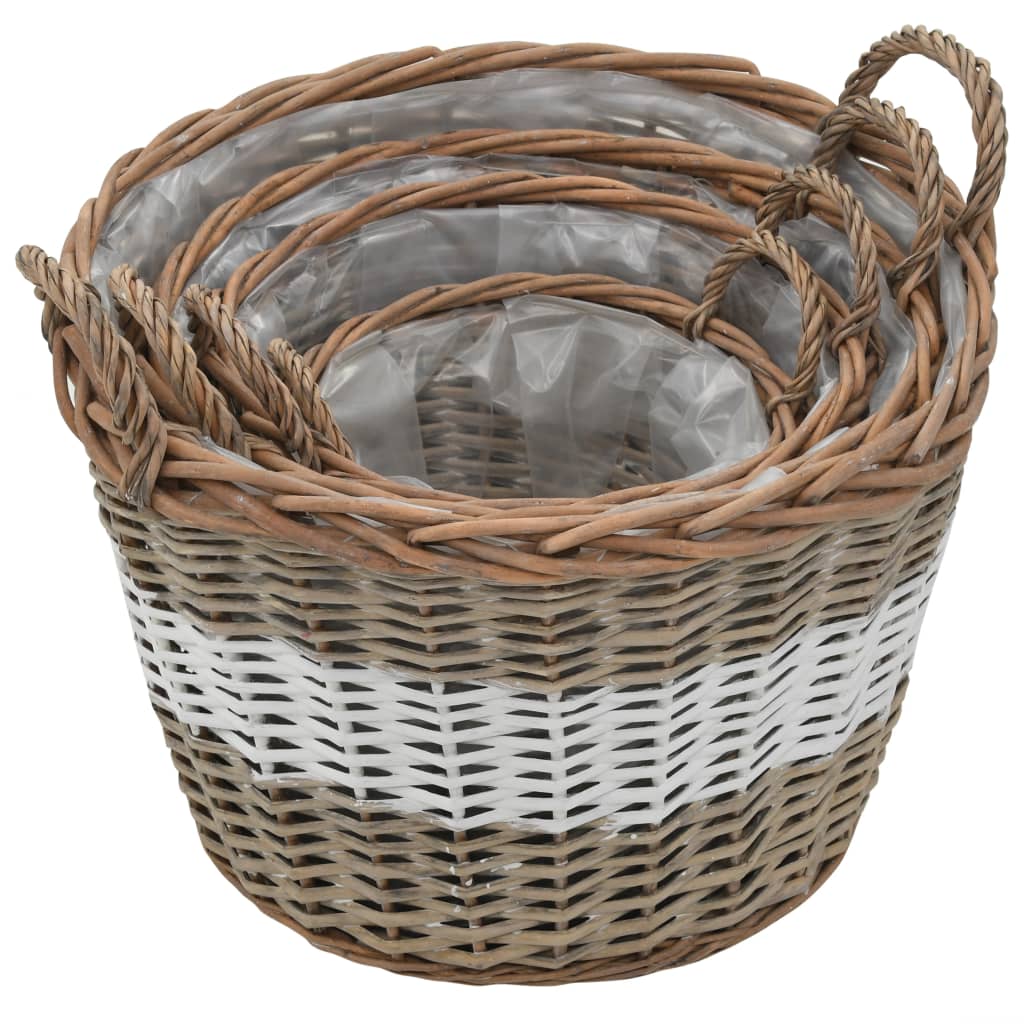 Plantenbakken verhoogd 4 st wicker met PE-voering is nu te koop bij PeponiXL, paradijselijk wonen!