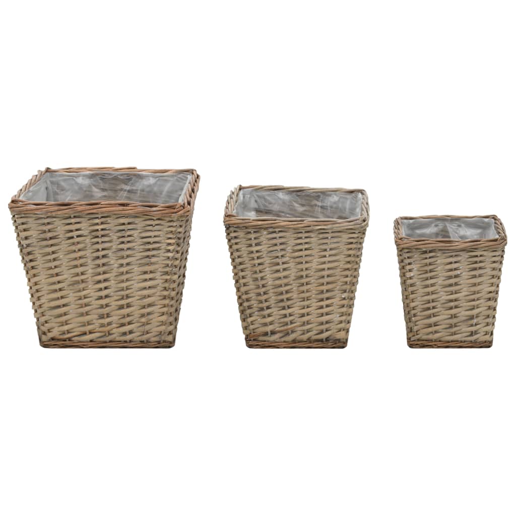 Plantenbakken verhoogd 3 st wicker met PE-voering is nu te koop bij PeponiXL, paradijselijk wonen!