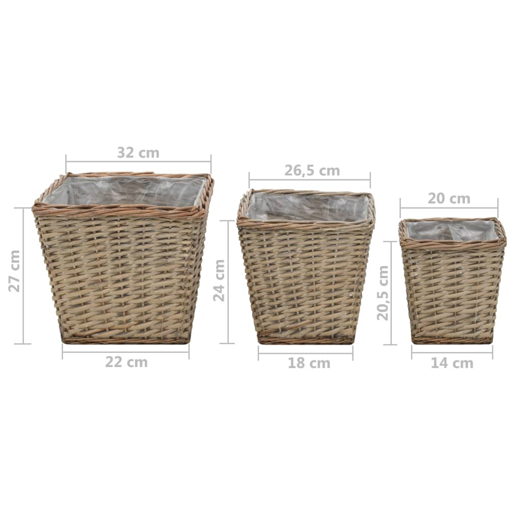Plantenbakken verhoogd 3 st wicker met PE-voering is nu te koop bij PeponiXL, paradijselijk wonen!