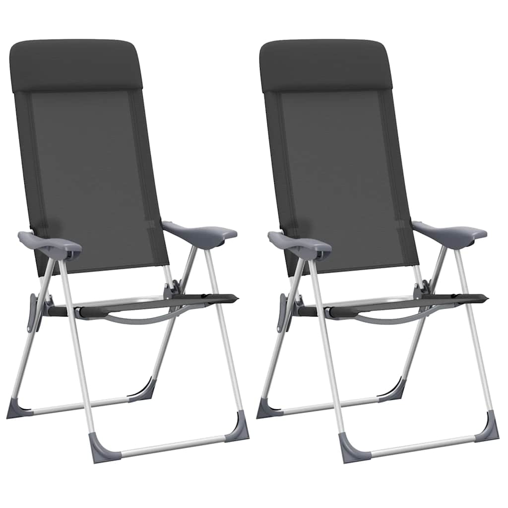 Campingstoelen inklapbaar aluminium zwart 2 st is nu te koop bij PeponiXL, paradijselijk wonen!
