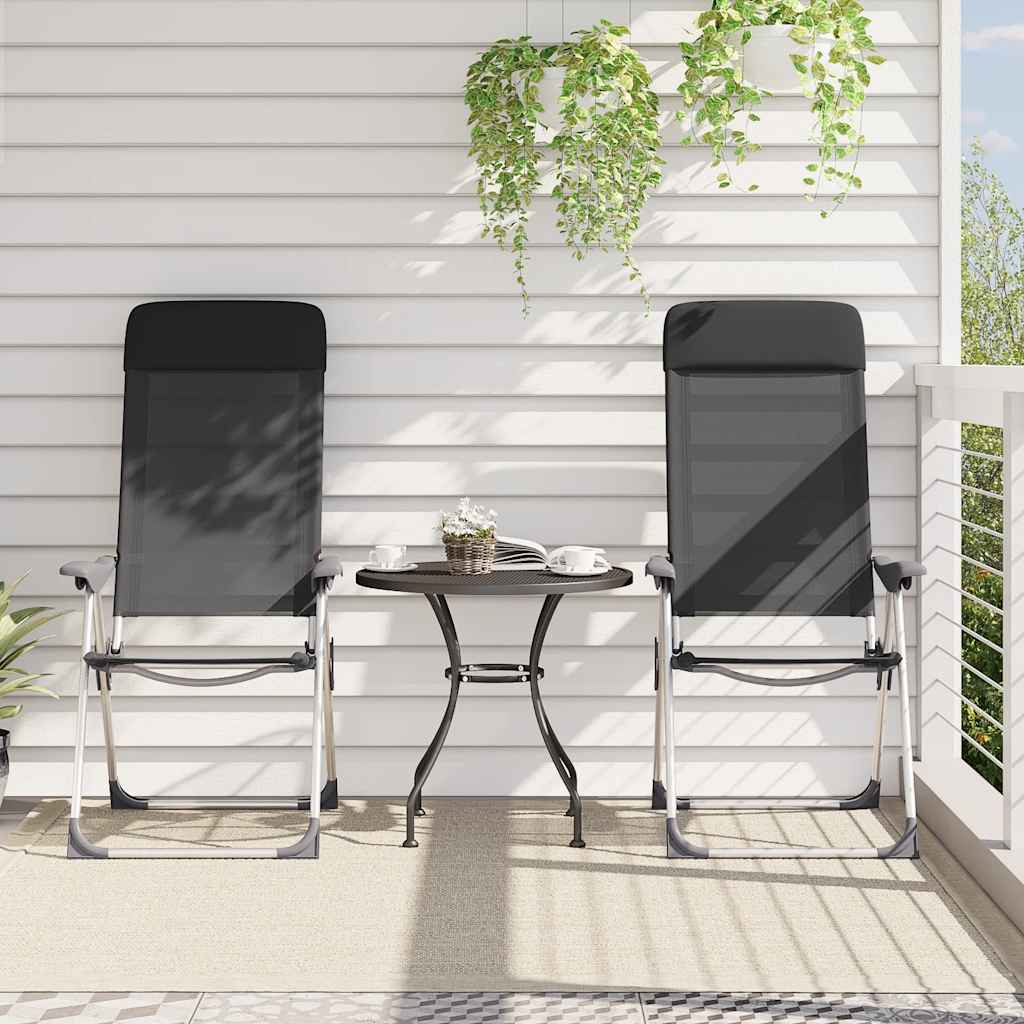 Campingstoelen inklapbaar aluminium zwart 2 st is nu te koop bij PeponiXL, paradijselijk wonen!