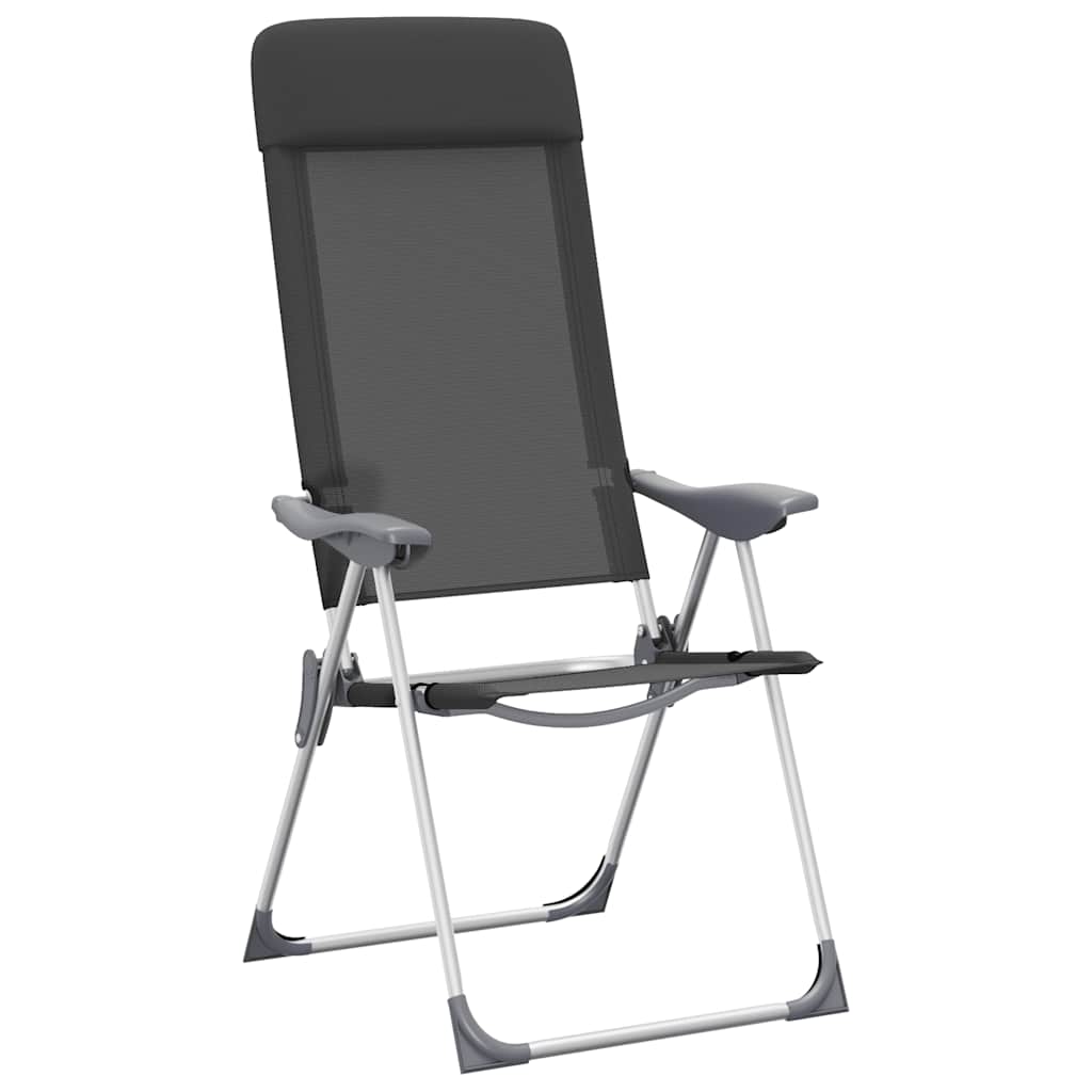 Campingstoelen inklapbaar aluminium zwart 2 st is nu te koop bij PeponiXL, paradijselijk wonen!
