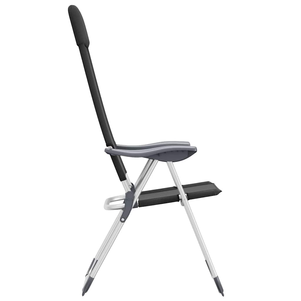 Campingstoelen inklapbaar aluminium zwart 2 st is nu te koop bij PeponiXL, paradijselijk wonen!