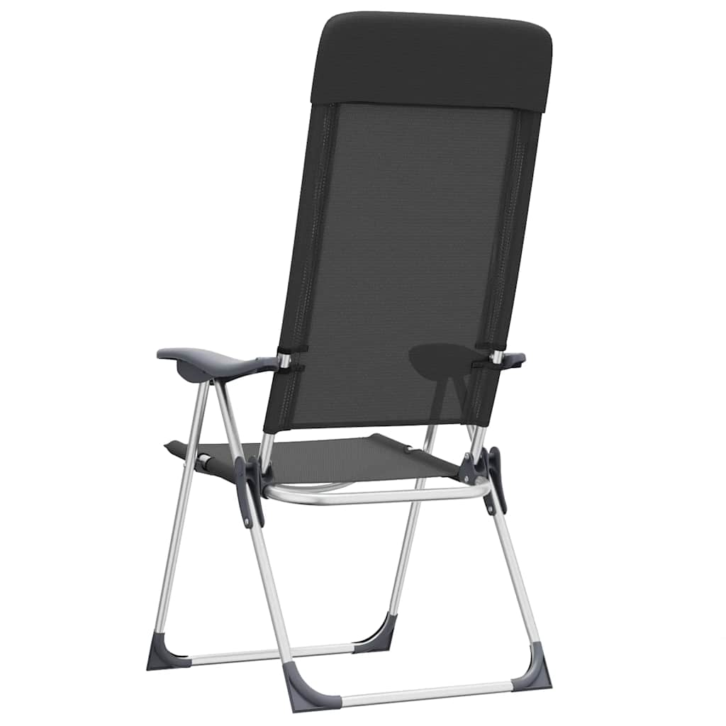 Campingstoelen inklapbaar aluminium zwart 2 st is nu te koop bij PeponiXL, paradijselijk wonen!