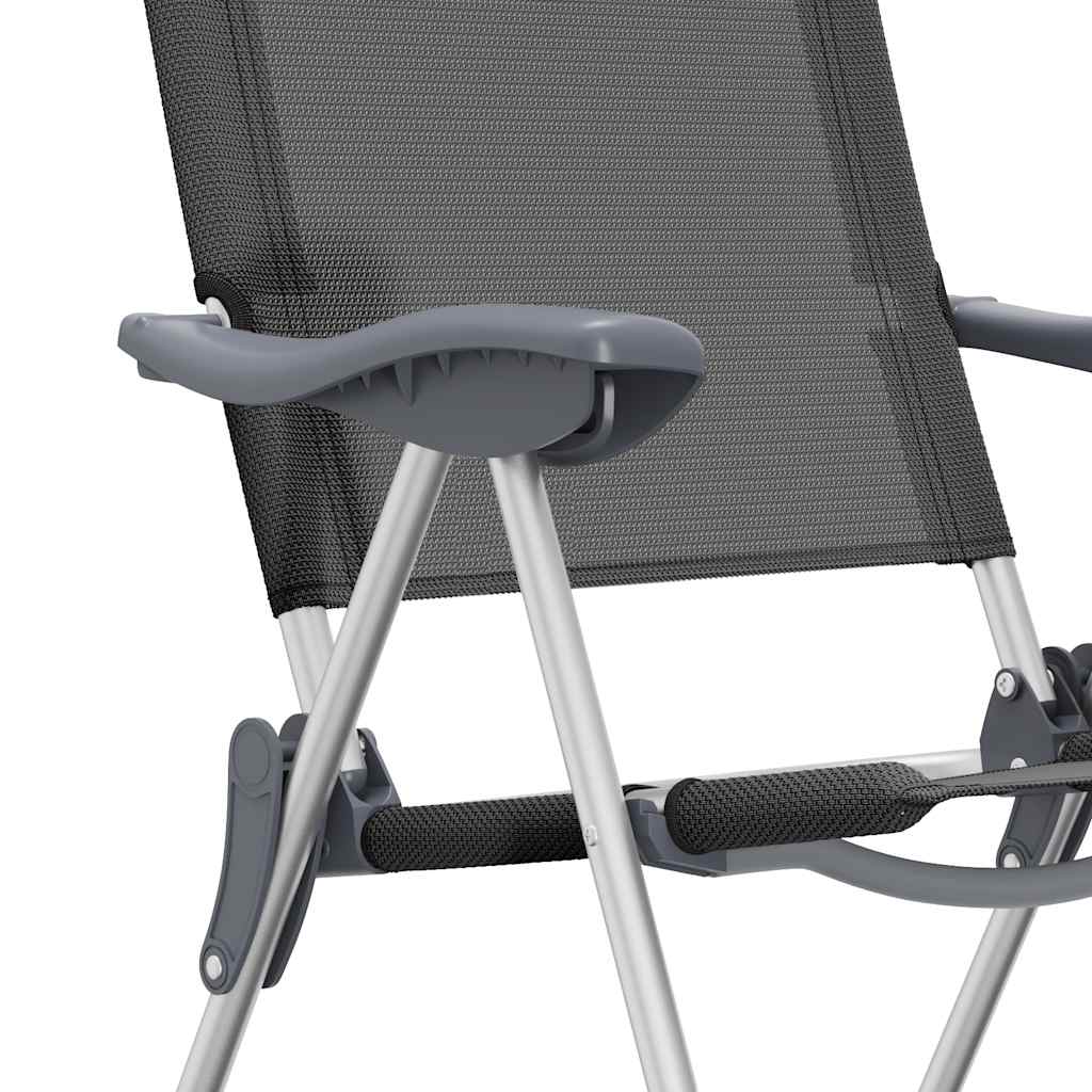 Campingstoelen inklapbaar aluminium zwart 2 st is nu te koop bij PeponiXL, paradijselijk wonen!