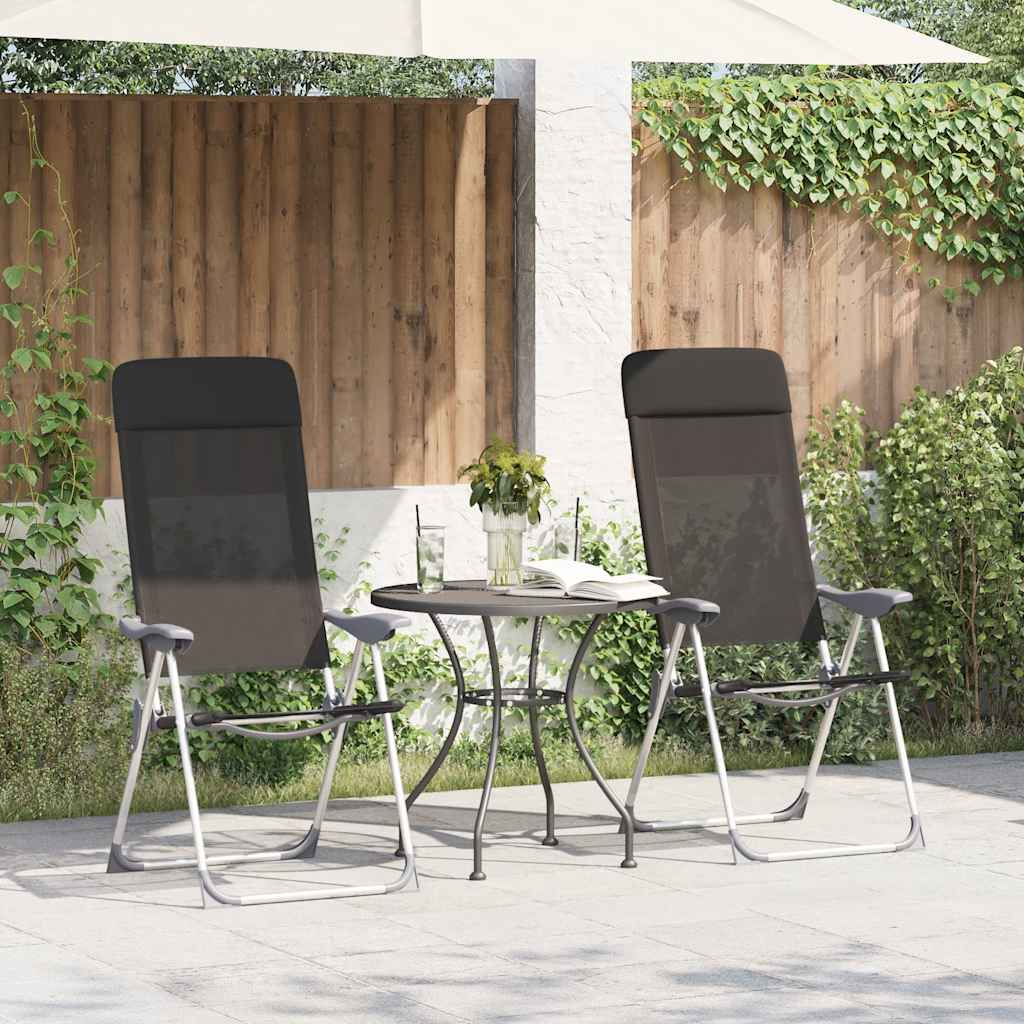 Campingstoelen inklapbaar aluminium zwart 2 st is nu te koop bij PeponiXL, paradijselijk wonen!