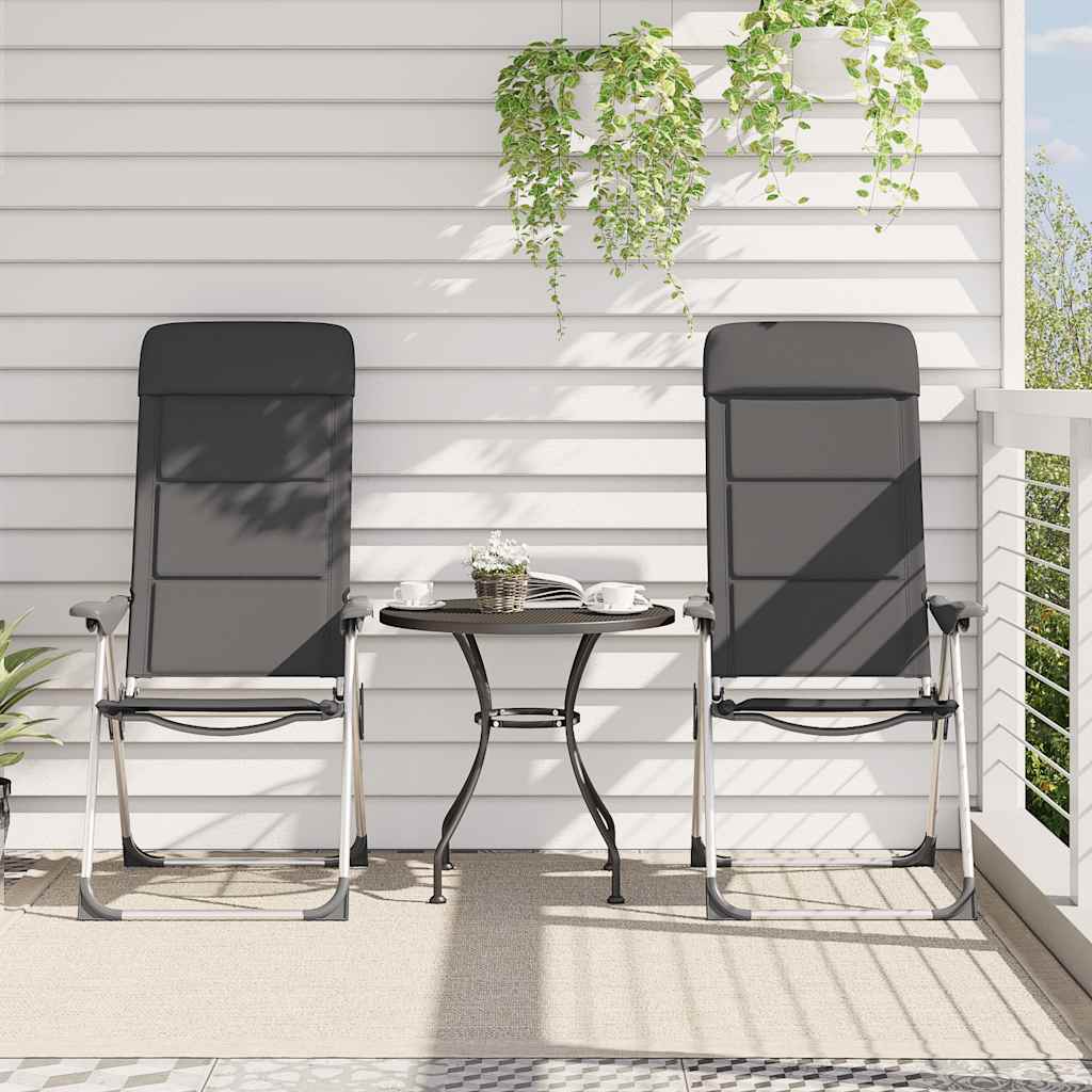 Campingstoelen 58x69x111 cm aluminium grijs 2 st is nu te koop bij PeponiXL, paradijselijk wonen!