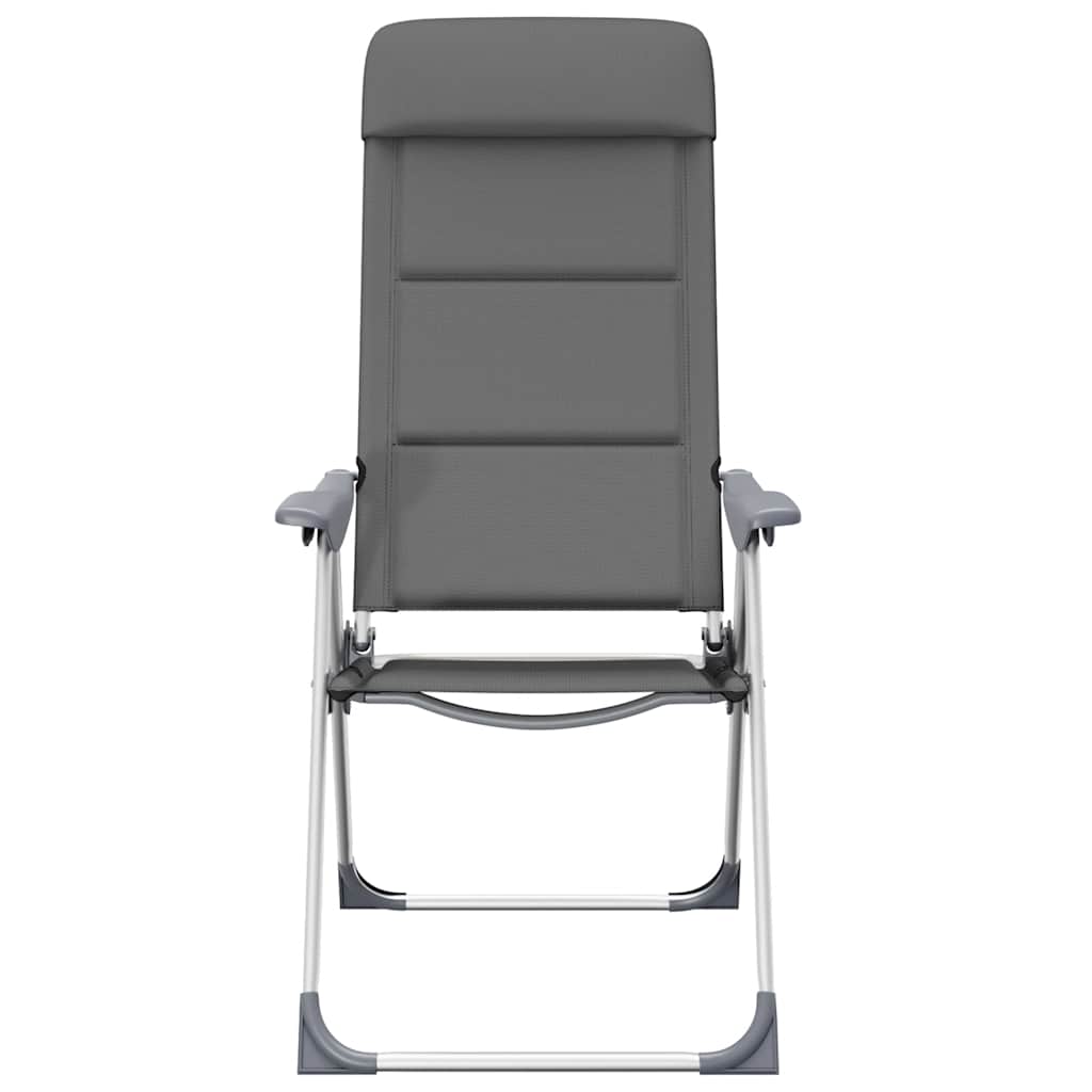 Campingstoelen 58x69x111 cm aluminium grijs 2 st is nu te koop bij PeponiXL, paradijselijk wonen!