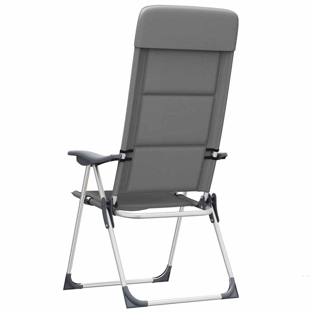 Campingstoelen 58x69x111 cm aluminium grijs 2 st is nu te koop bij PeponiXL, paradijselijk wonen!