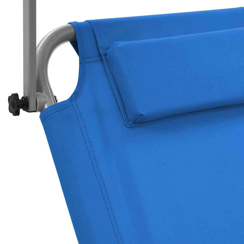 Ligbed met luifel en wieltjes inklapbaar staal blauw is nu te koop bij PeponiXL, paradijselijk wonen!