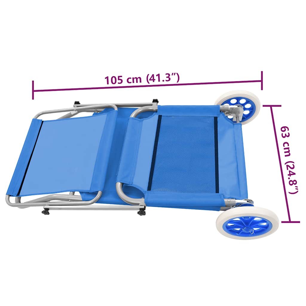 Ligbed met luifel en wieltjes inklapbaar staal blauw is nu te koop bij PeponiXL, paradijselijk wonen!