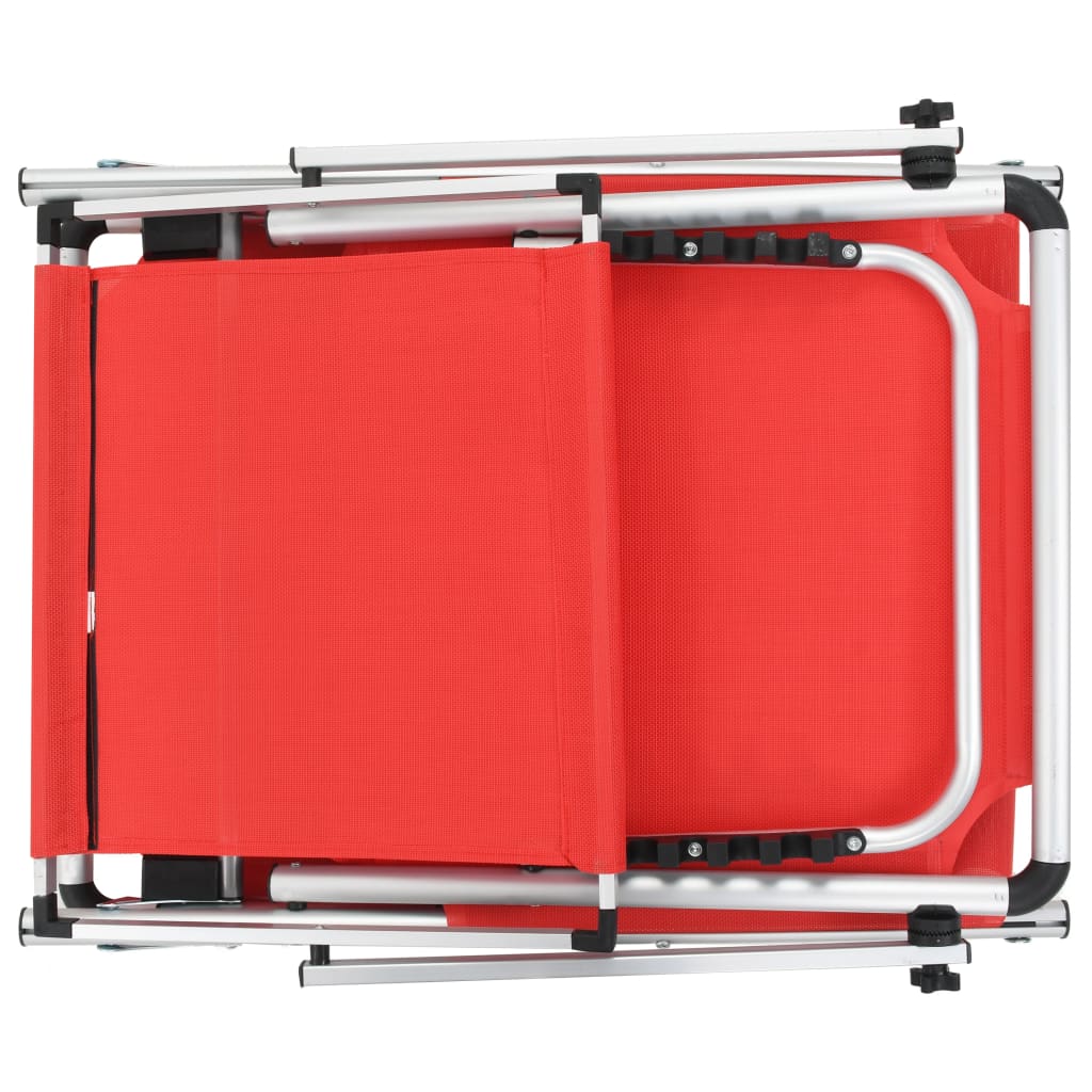 Ligbed inklapbaar met dak aluminium en textileen rood is nu te koop bij PeponiXL, paradijselijk wonen!