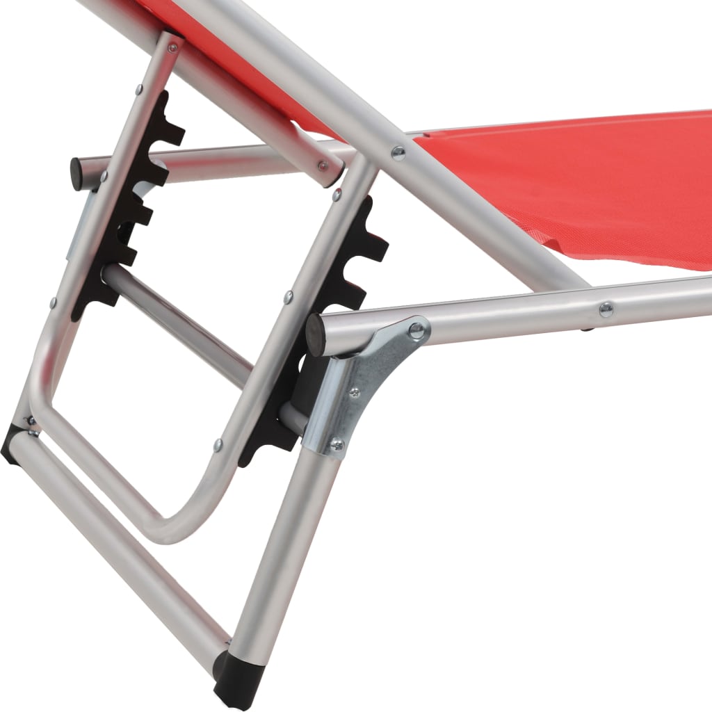 Ligbed inklapbaar met dak aluminium en textileen rood is nu te koop bij PeponiXL, paradijselijk wonen!