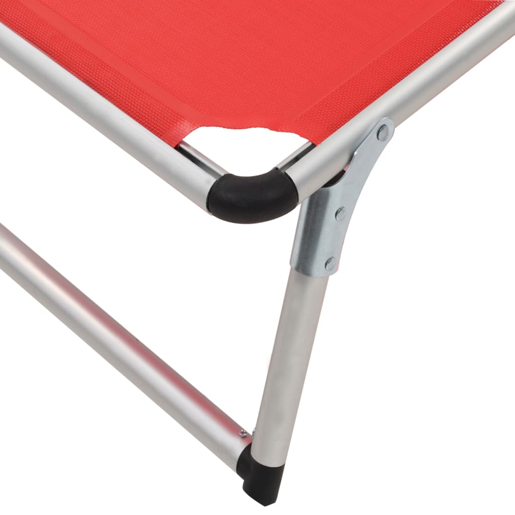 Ligbed inklapbaar met dak aluminium en textileen rood is nu te koop bij PeponiXL, paradijselijk wonen!