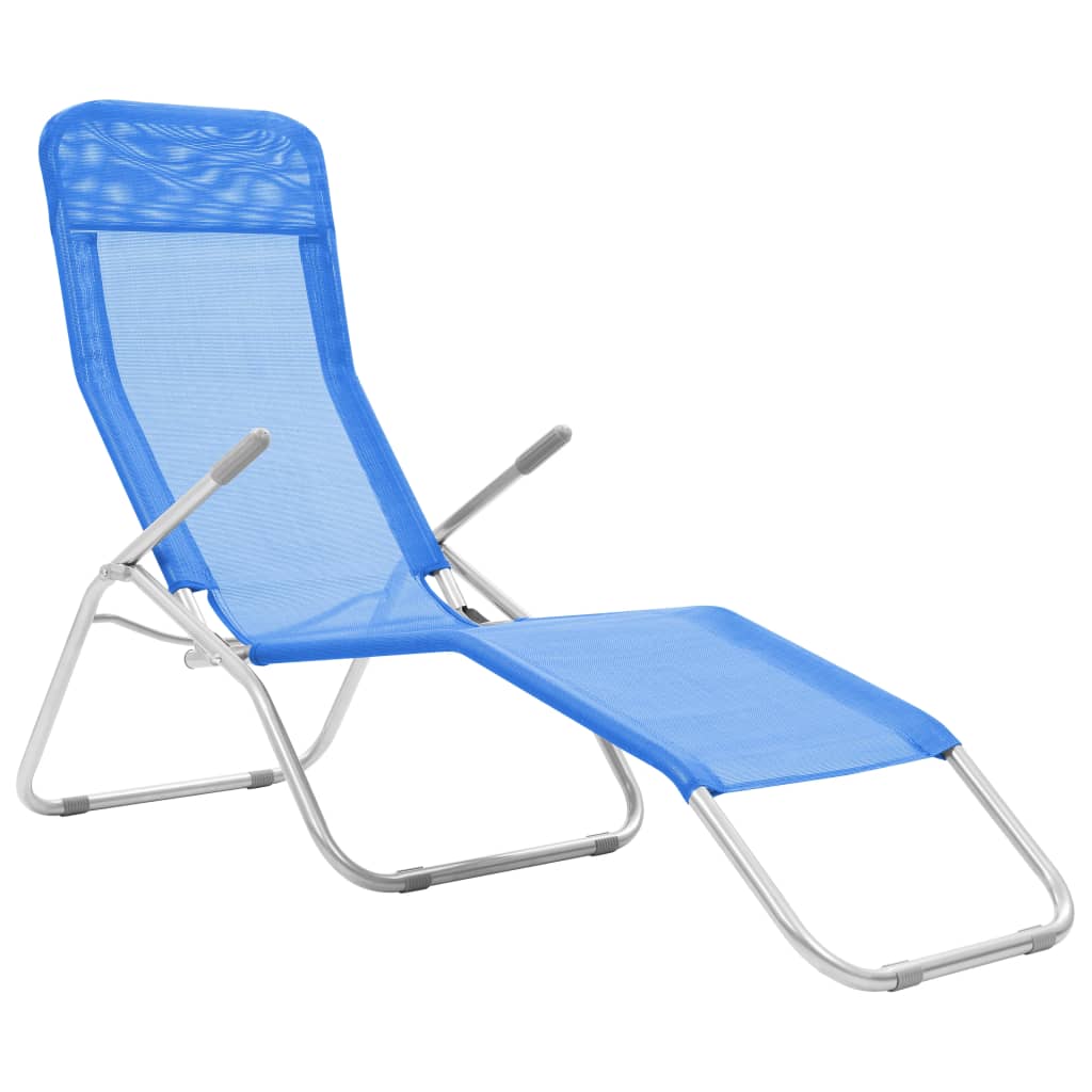 Ligbedden inklapbaar 2 st textileen blauw is nu te koop bij PeponiXL, paradijselijk wonen!