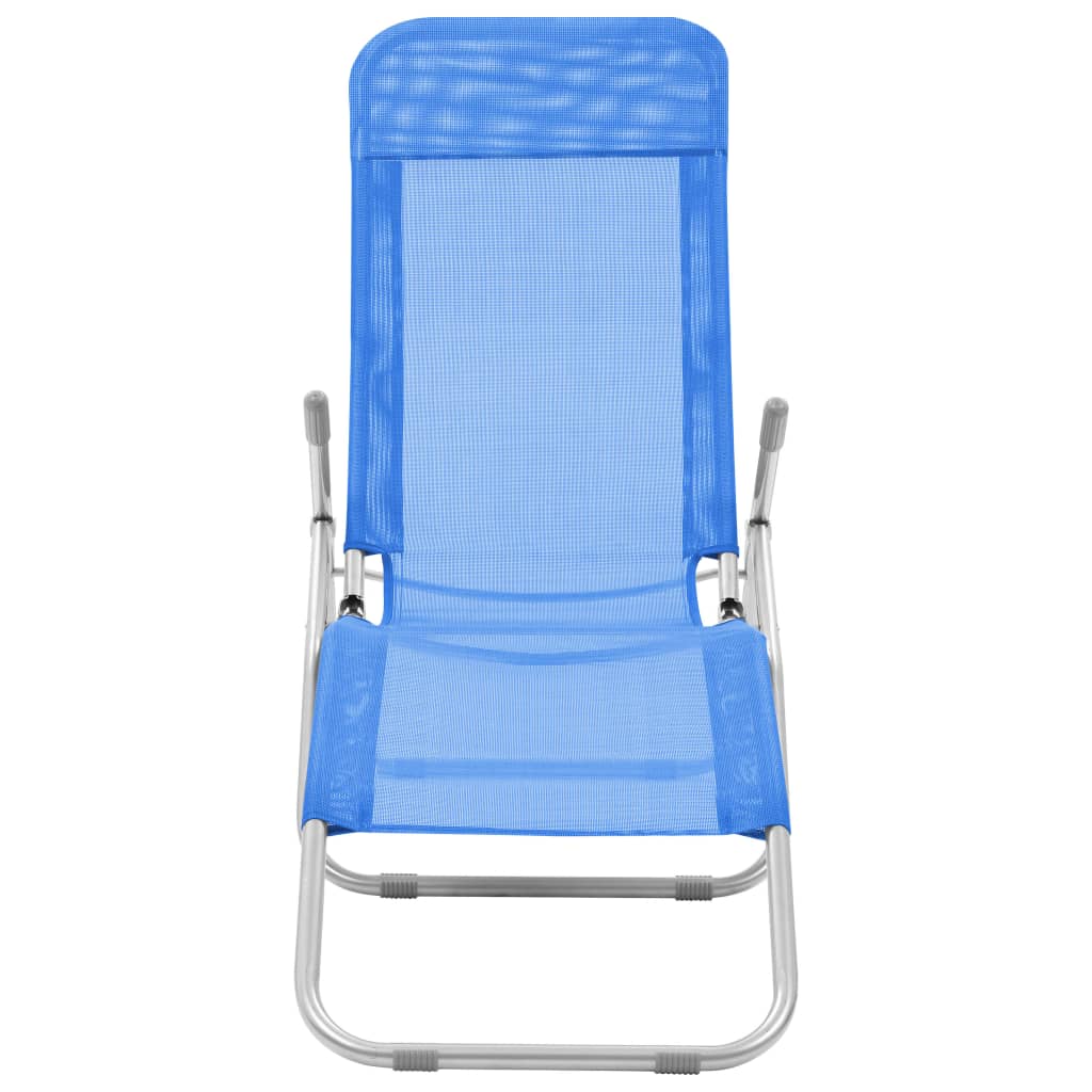 Ligbedden inklapbaar 2 st textileen blauw is nu te koop bij PeponiXL, paradijselijk wonen!