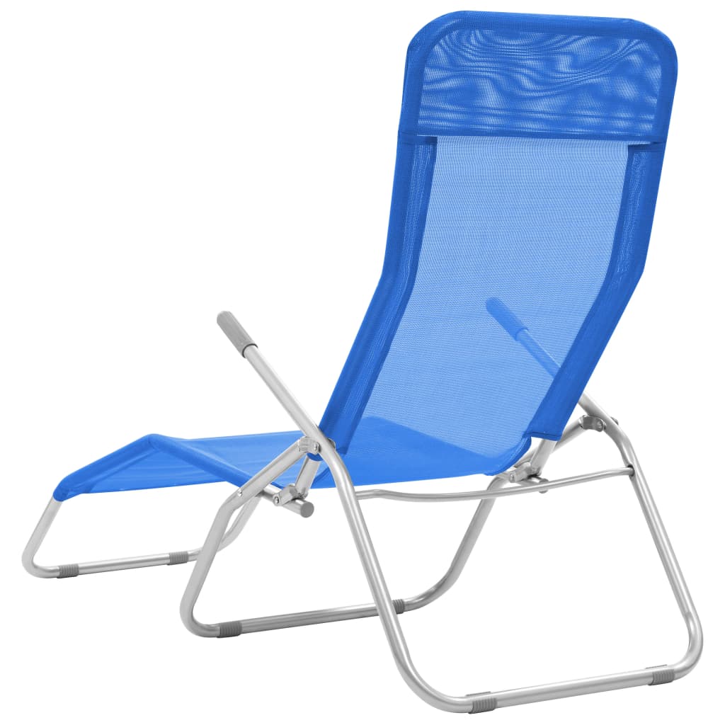 Ligbedden inklapbaar 2 st textileen blauw is nu te koop bij PeponiXL, paradijselijk wonen!