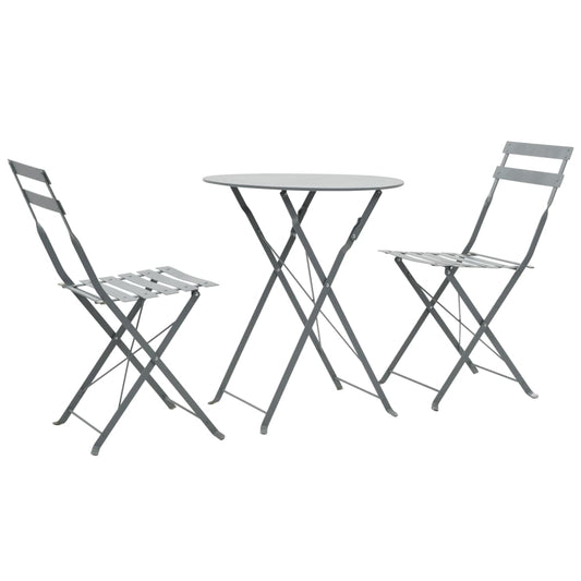 3-delige Bistroset staal grijs is nu te koop bij PeponiXL, paradijselijk wonen!