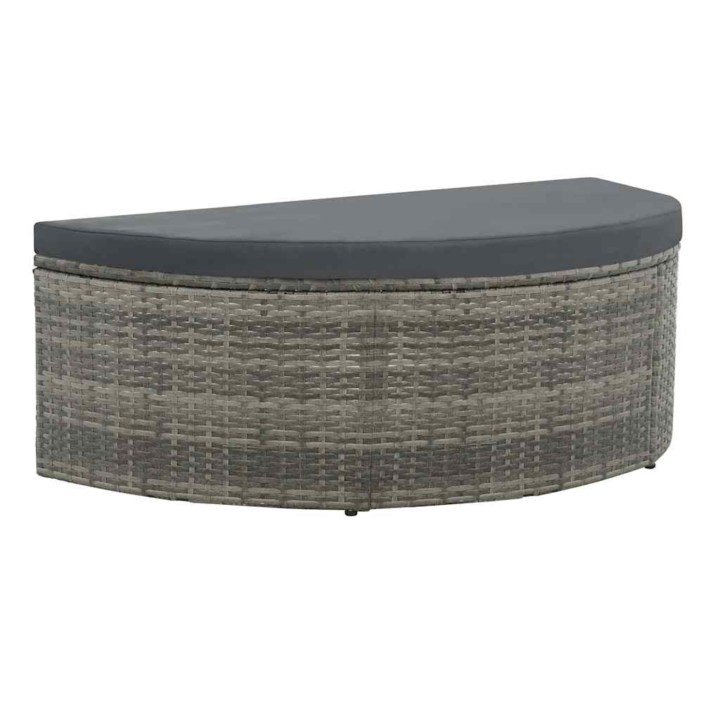Tuinbank 2-zits met kussens en parasol poly rattan grijs is nu te koop bij PeponiXL, paradijselijk wonen!