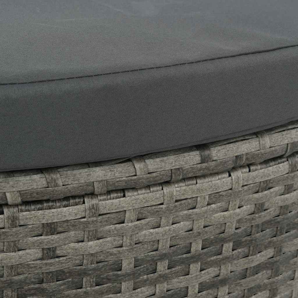 Tuinbank 2-zits met kussens en parasol poly rattan grijs is nu te koop bij PeponiXL, paradijselijk wonen!