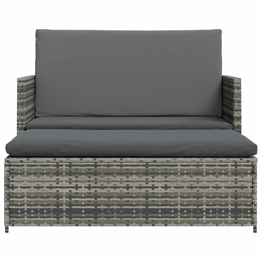 2-delige Loungeset met kussens poly rattan grijs is nu te koop bij PeponiXL, paradijselijk wonen!