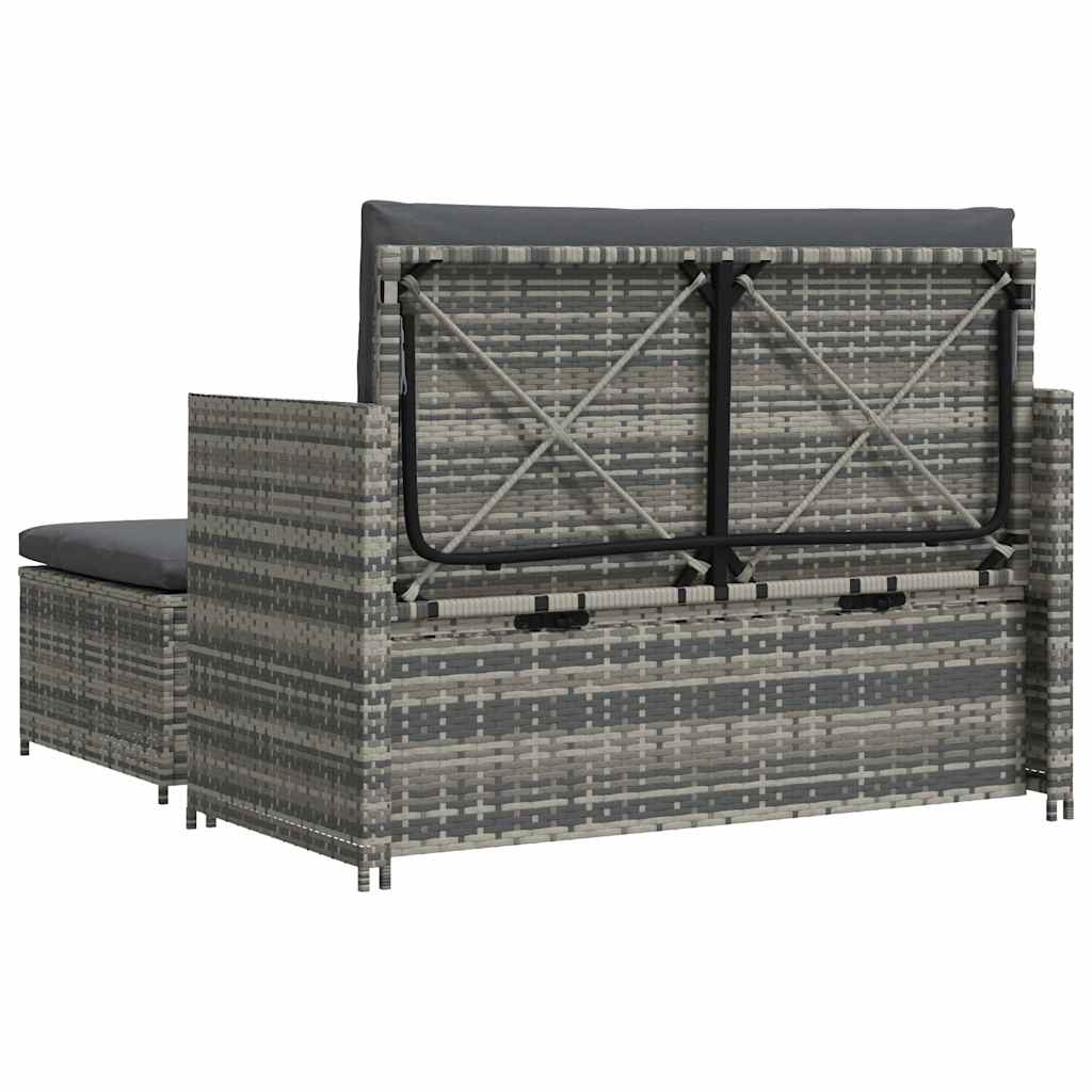 2-delige Loungeset met kussens poly rattan grijs is nu te koop bij PeponiXL, paradijselijk wonen!